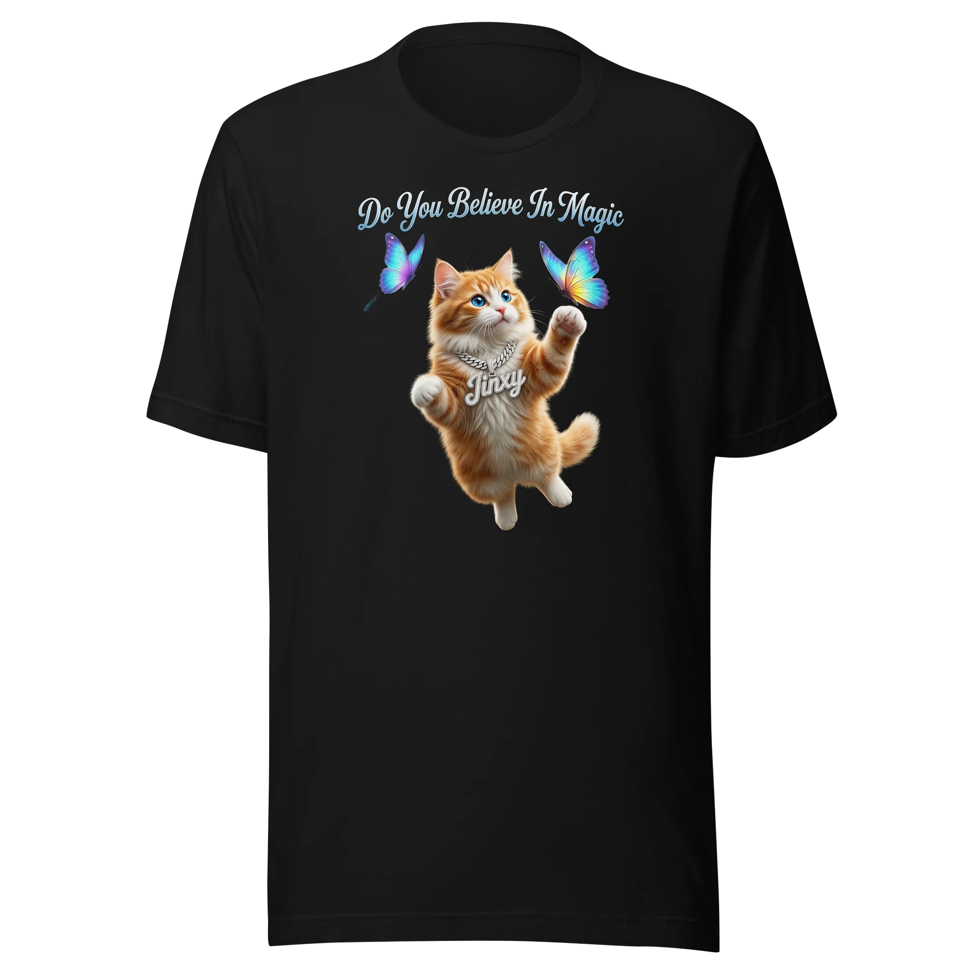 Women's Flying Cat Do You Believe in Magic Tshirt product image (1)