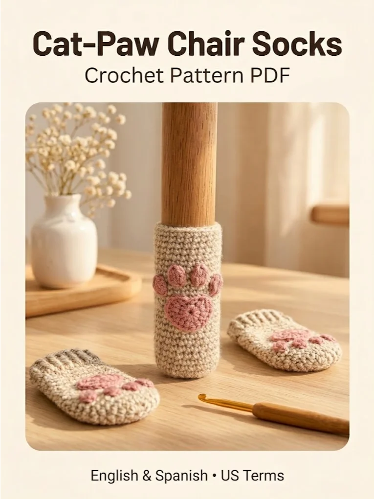 Cat-Paw Chair Socks Crochet Pattern PDF product image (2)