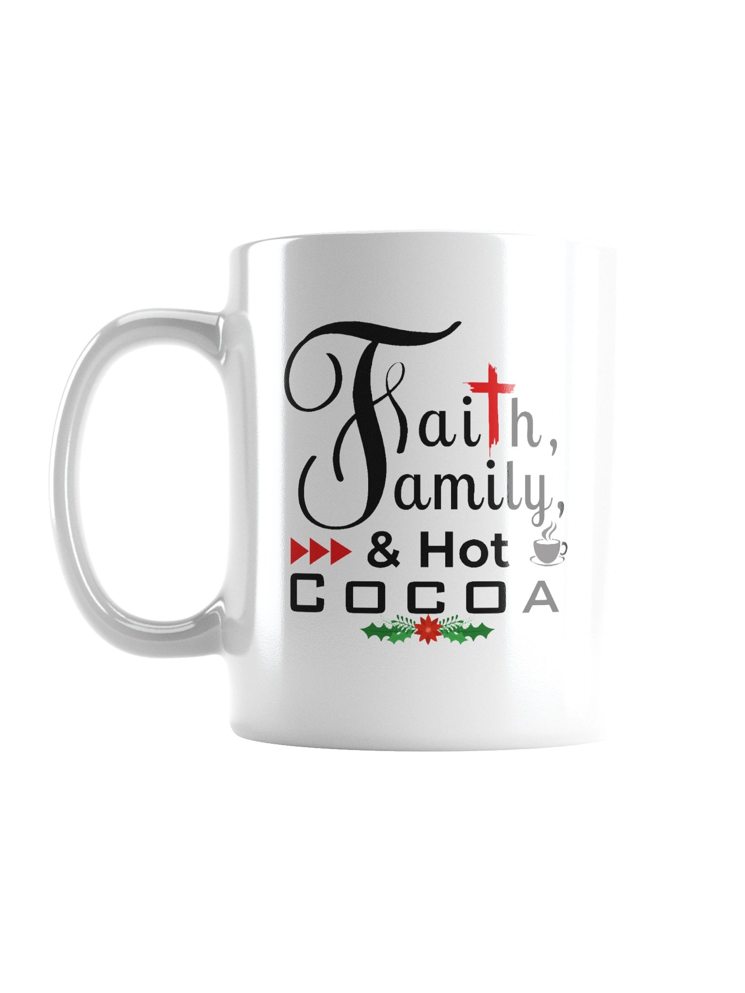 Faith, Family & Hot Cocoa Ceramic Mug | Christian Christmas Mug | Holiday Gift for Believers & Moms product image (2)