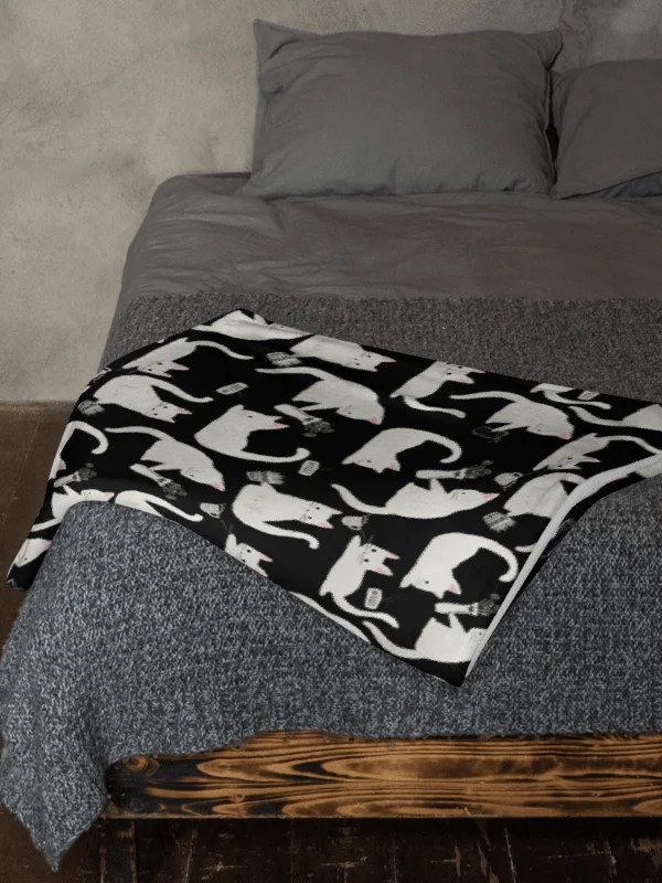 Bad Cats Knocking Stuff Over Throw Blanket, Black product image (5)