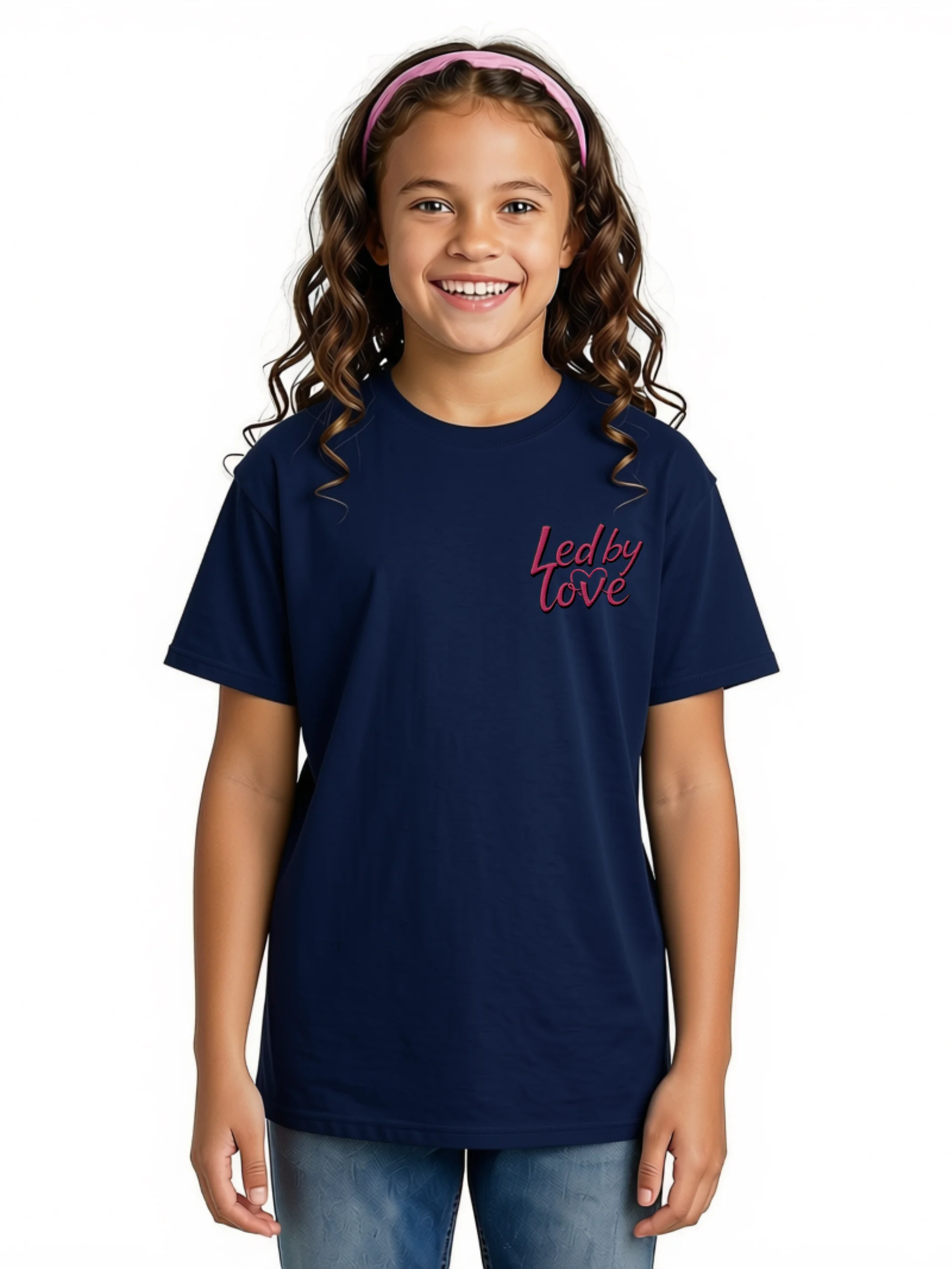 Embroidered Led by Love Girls T-shirt product image (1)
