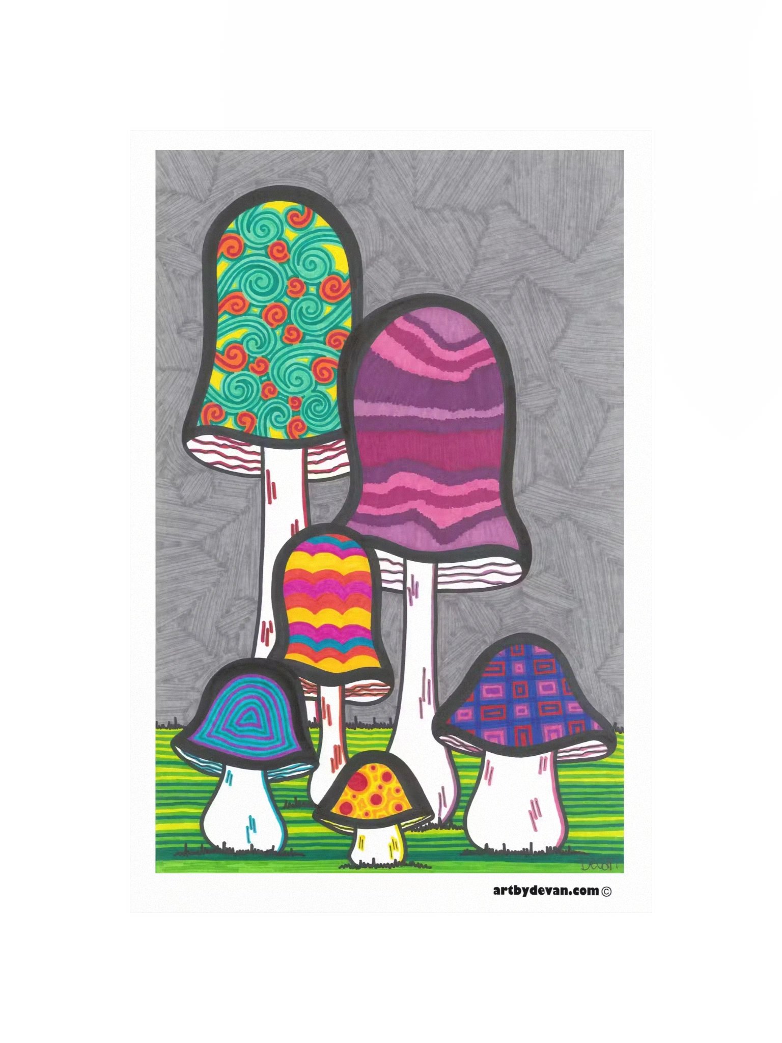 Art Print: Funky Mushrooms product image (4)