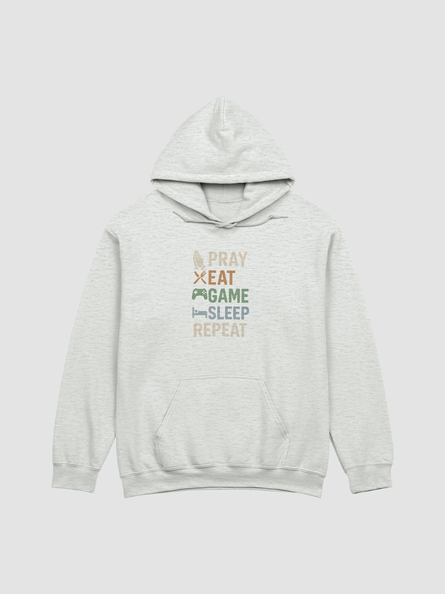 Pray Eat Game Sleep Repeat Hoodie – Christian Gamer Faithwear product image (6)
