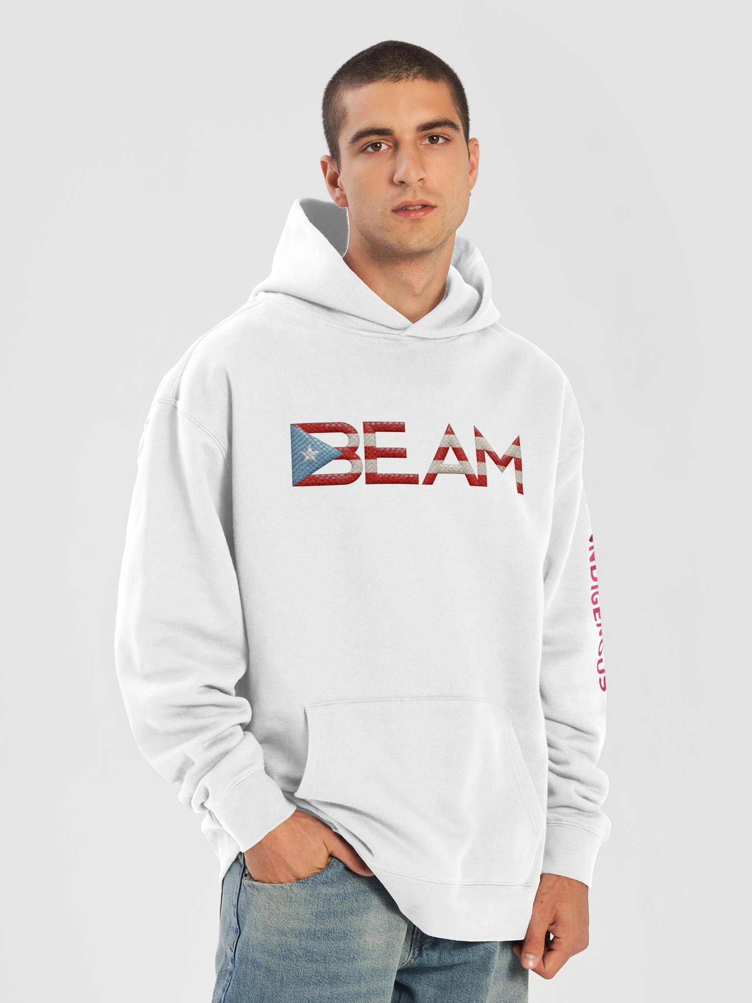 BEAM WHITE BORIQUA HOODIE product image (7)