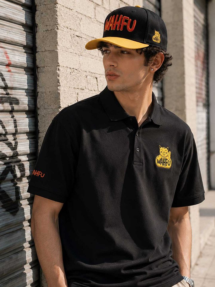 WAHFU Softstyle embroidered cat polo shirt product image (1)