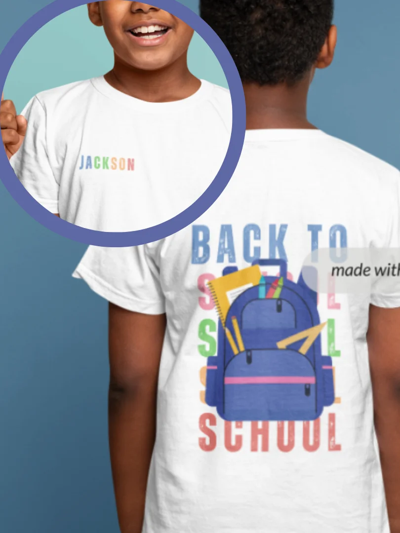 Personalized Kids Tee Back To School Backpack product image (1)
