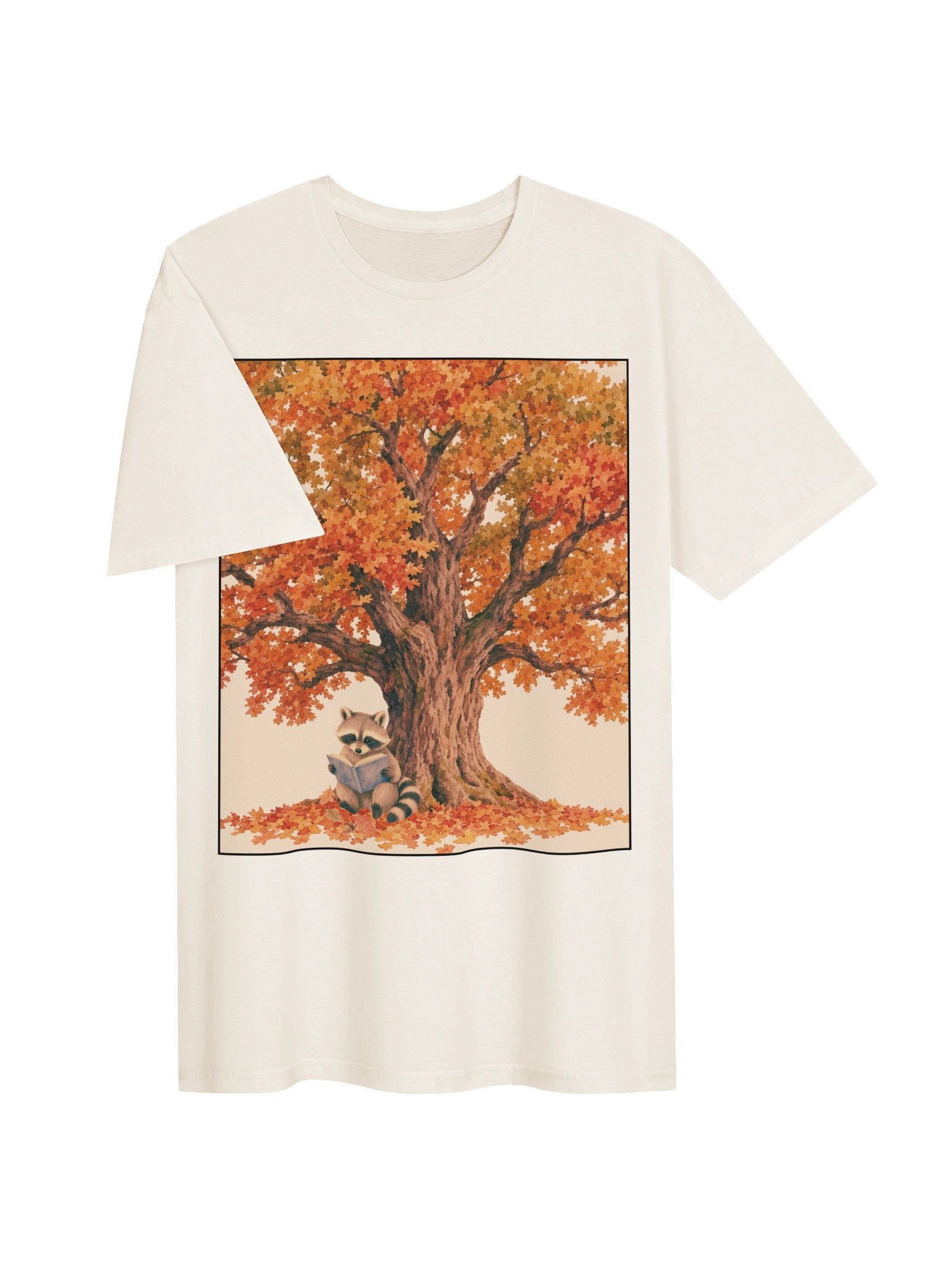 Raccoon Reading Under Autumn Tree Tee product image (2)