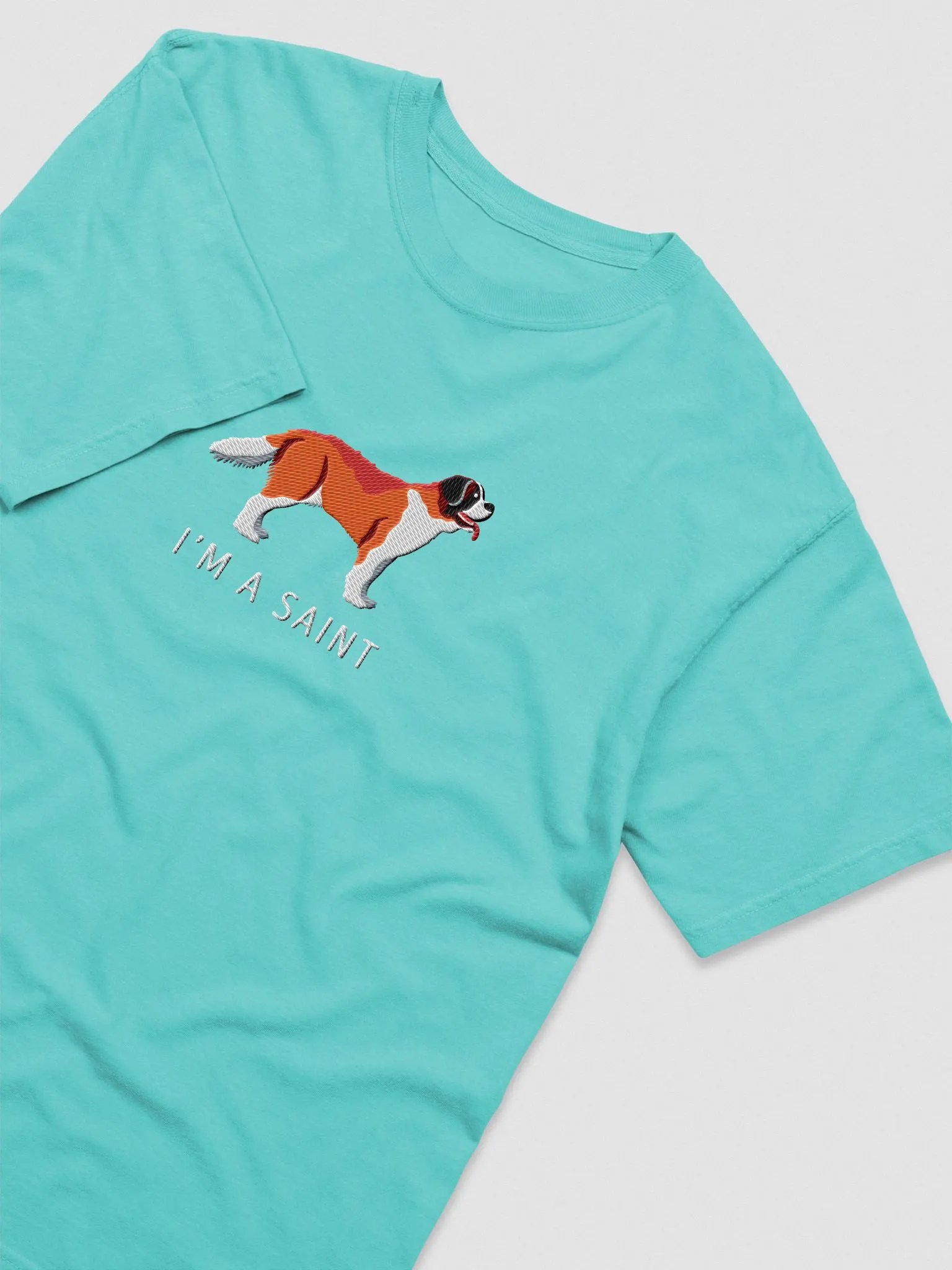 I'm a Saint T-Shirt(Embroidered) of a Saint Bernard(Red) product image (6)