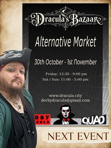 Next up, we're back at Dracula's Bazaar for the Halloween run. 

3 days of creepy, spooky, horror indulgence. Find me there f...