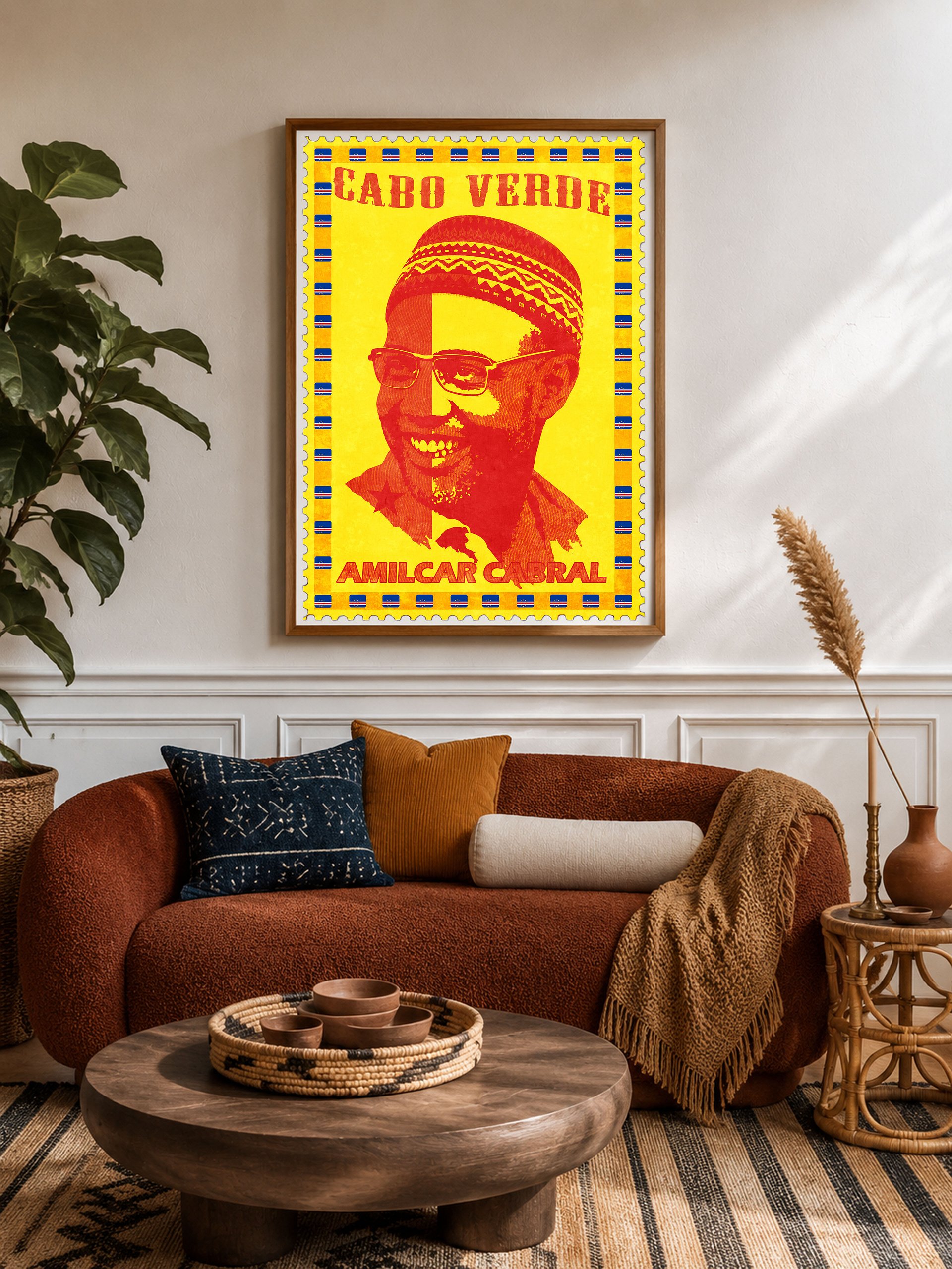 Amílcar Cabral Vintage Postage Stamp Poster | Cabo Verde Pan-African Wall Art product image (1)