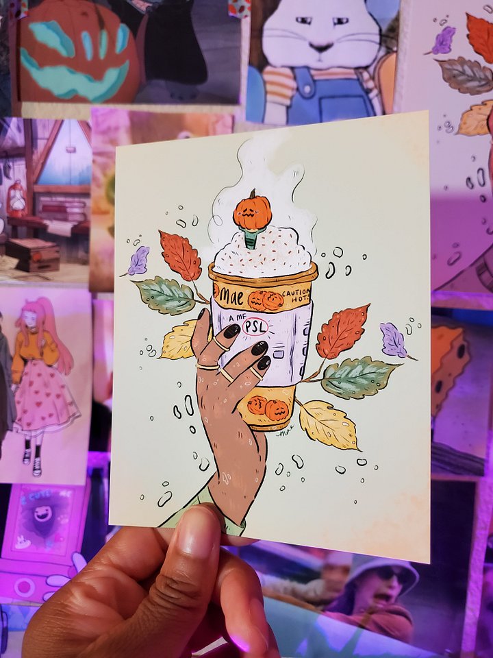 Supporting LOCAL Coffee Shop Pumpkin Spiced Lattes - Art Print product image (2)