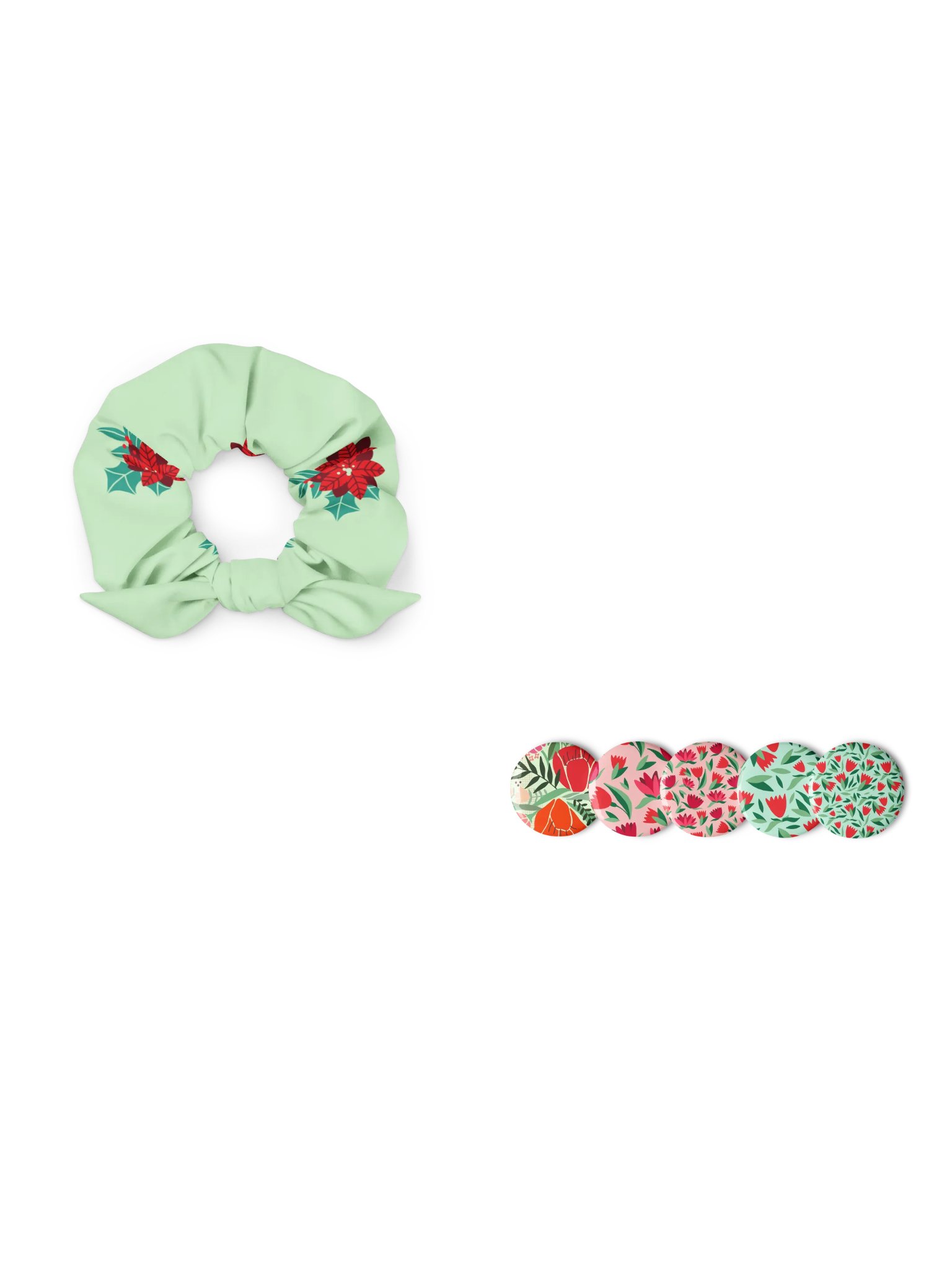 Floral Fantasy Pin + Blossoming Beauty Scrunchie Bundle | Cute Aesthetic Gift Set product image (1)