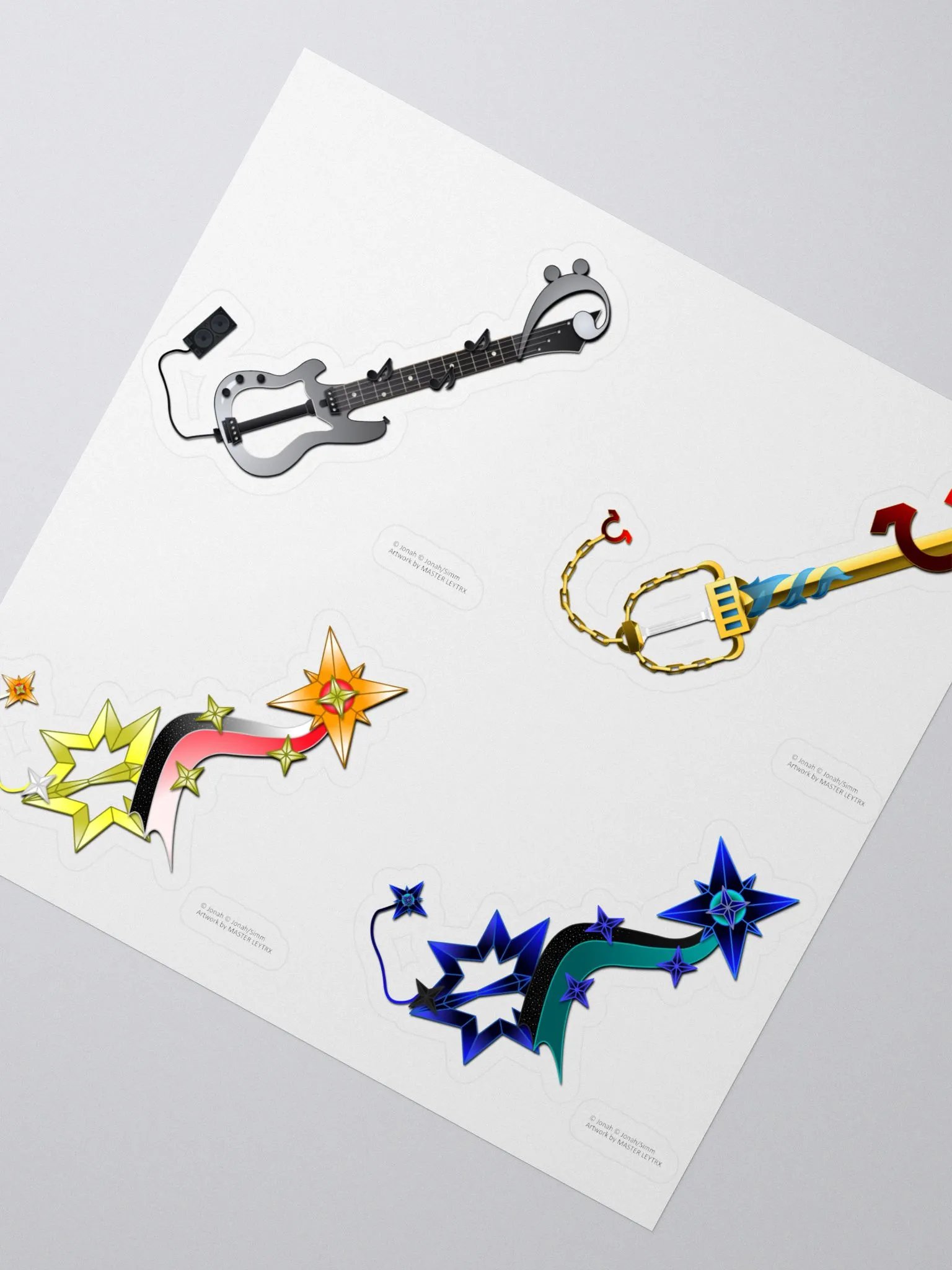 Custom Keyblade Sticker Sheet 12 - Continuum Trio's Keyblades product image (2)