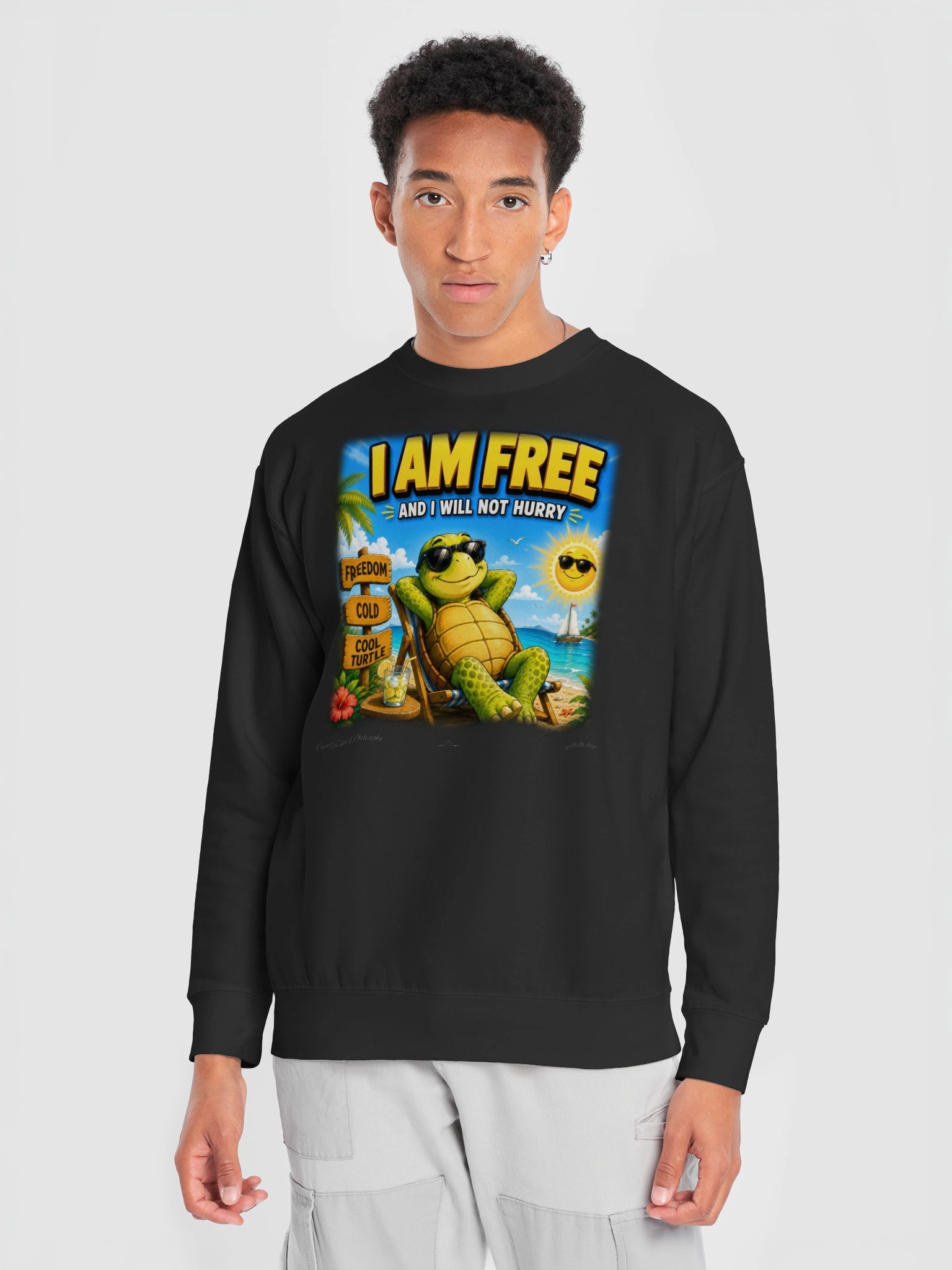 I Am Free Turtle Sweatshirt – Premium Slow Living Crewneck product image (3)