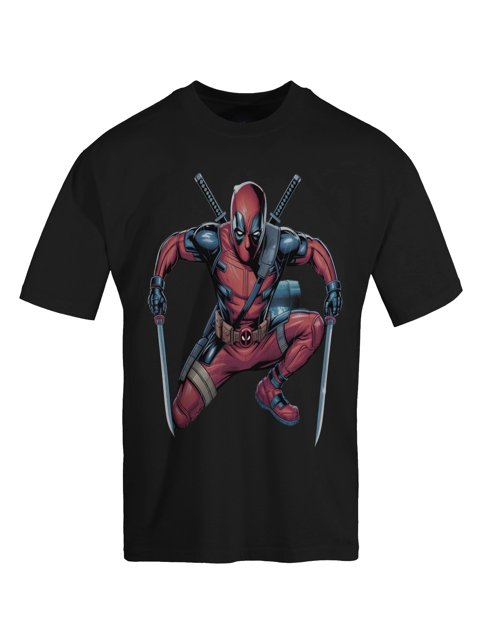 Deadpool Dual Blade Eclipse Oversized Faded T-Shirt product image (1)