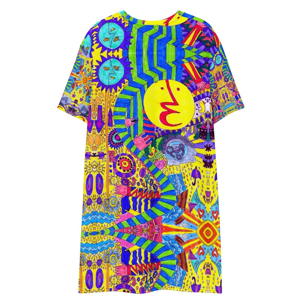 Abstract Colourful Doodle Ladies T Shirt Dress product image (10)