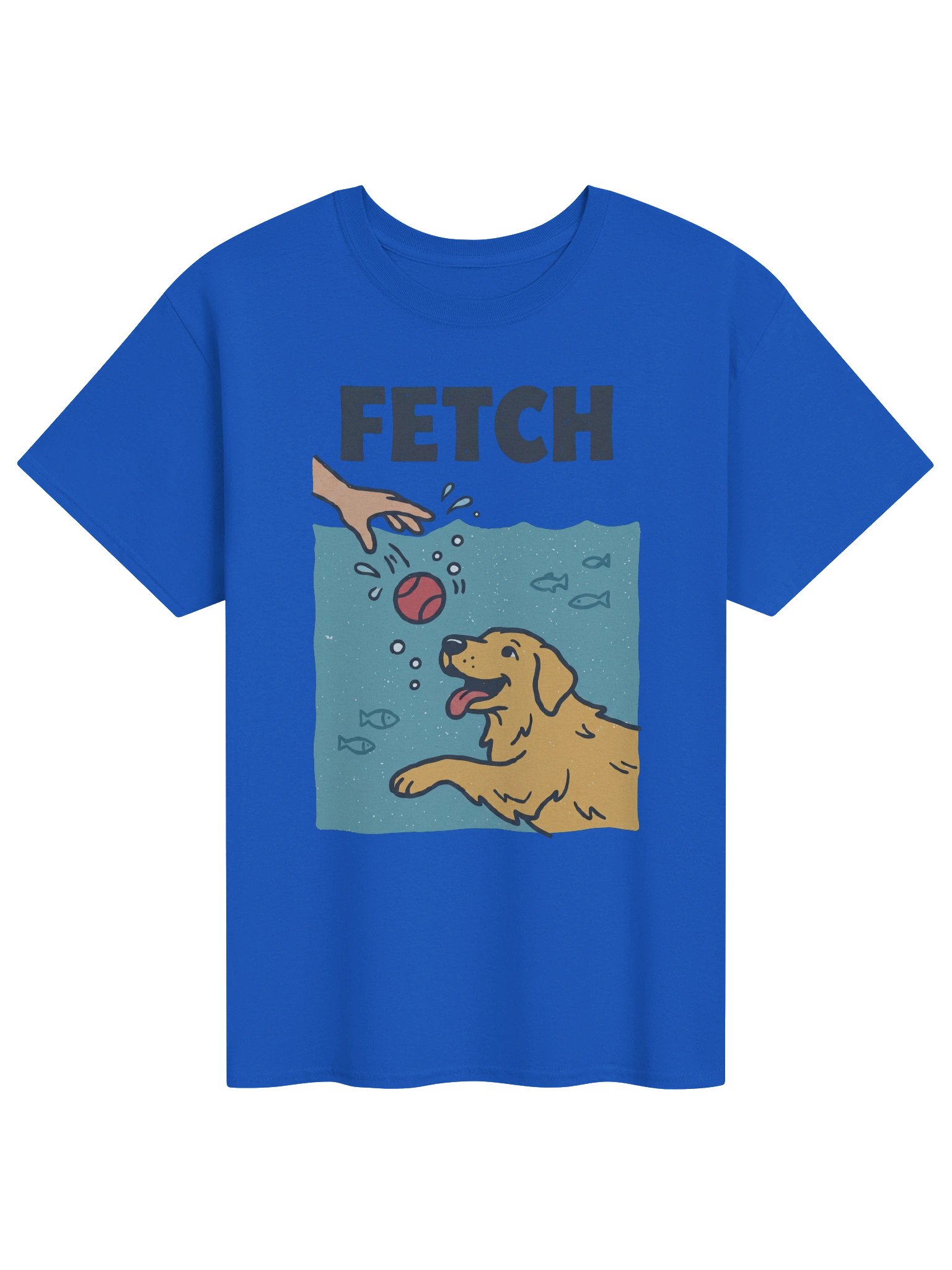Retro Golden Retriever "Fetch" Water Dog Tee product image (1)