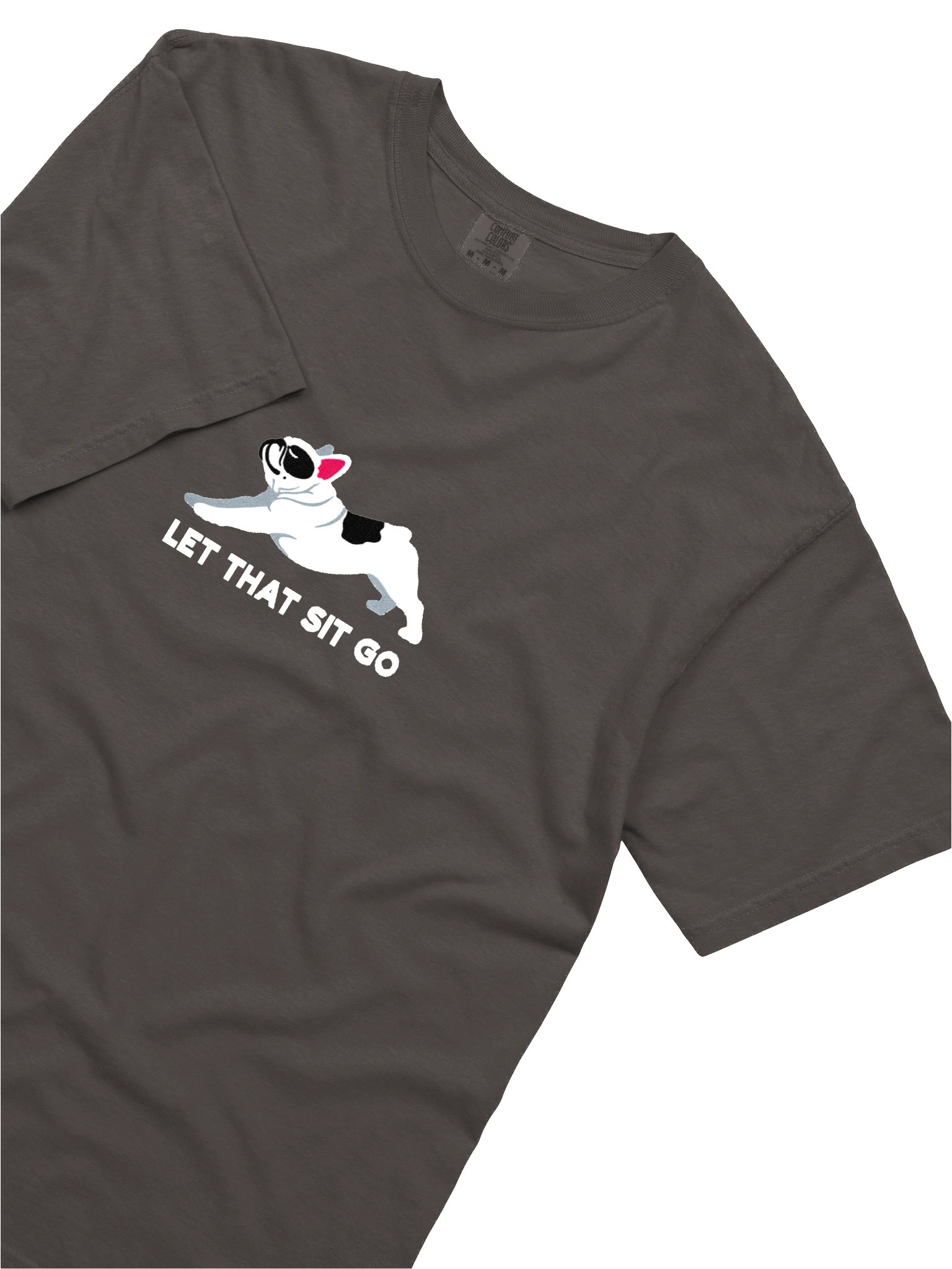 Let that Sit Go T-Shirt(Embroidered) of a French Bulldog(Pied Black) product image (8)