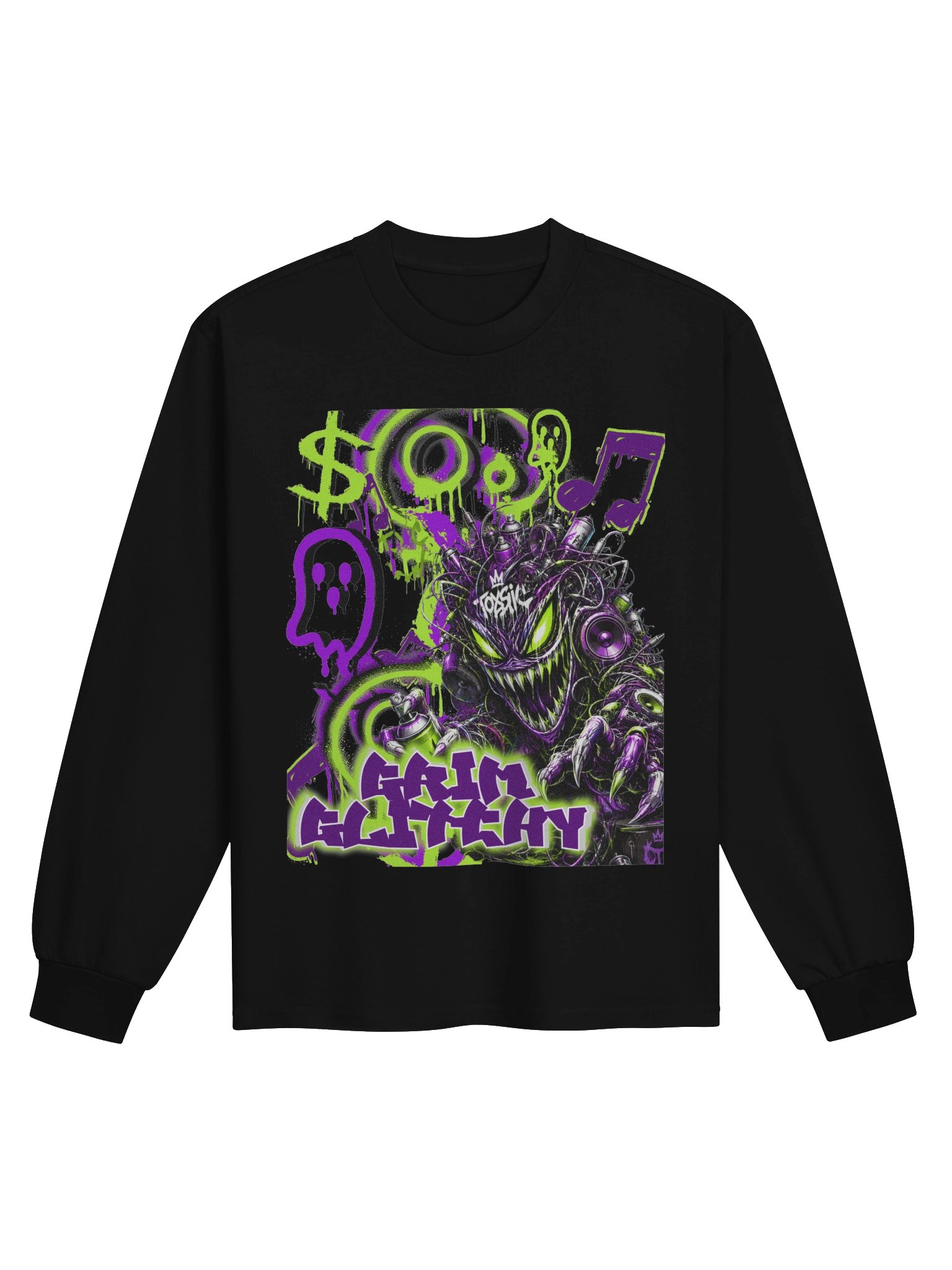 Grim Glitchy Graffiti Long Sleeve product image (1)