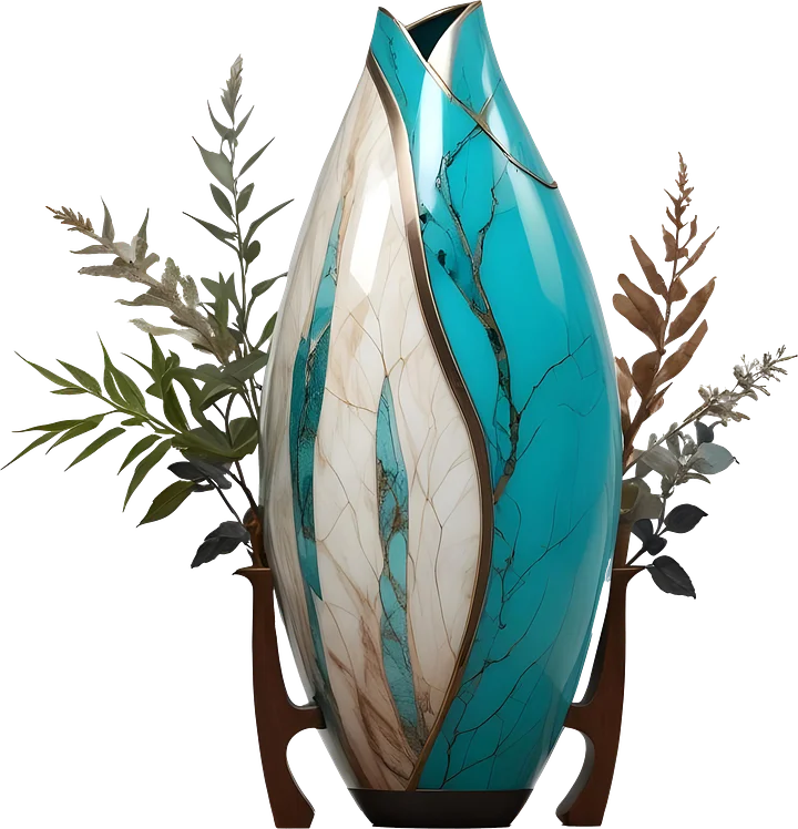 Collection song of the waves Art Deco Vase, PNG product image (1)