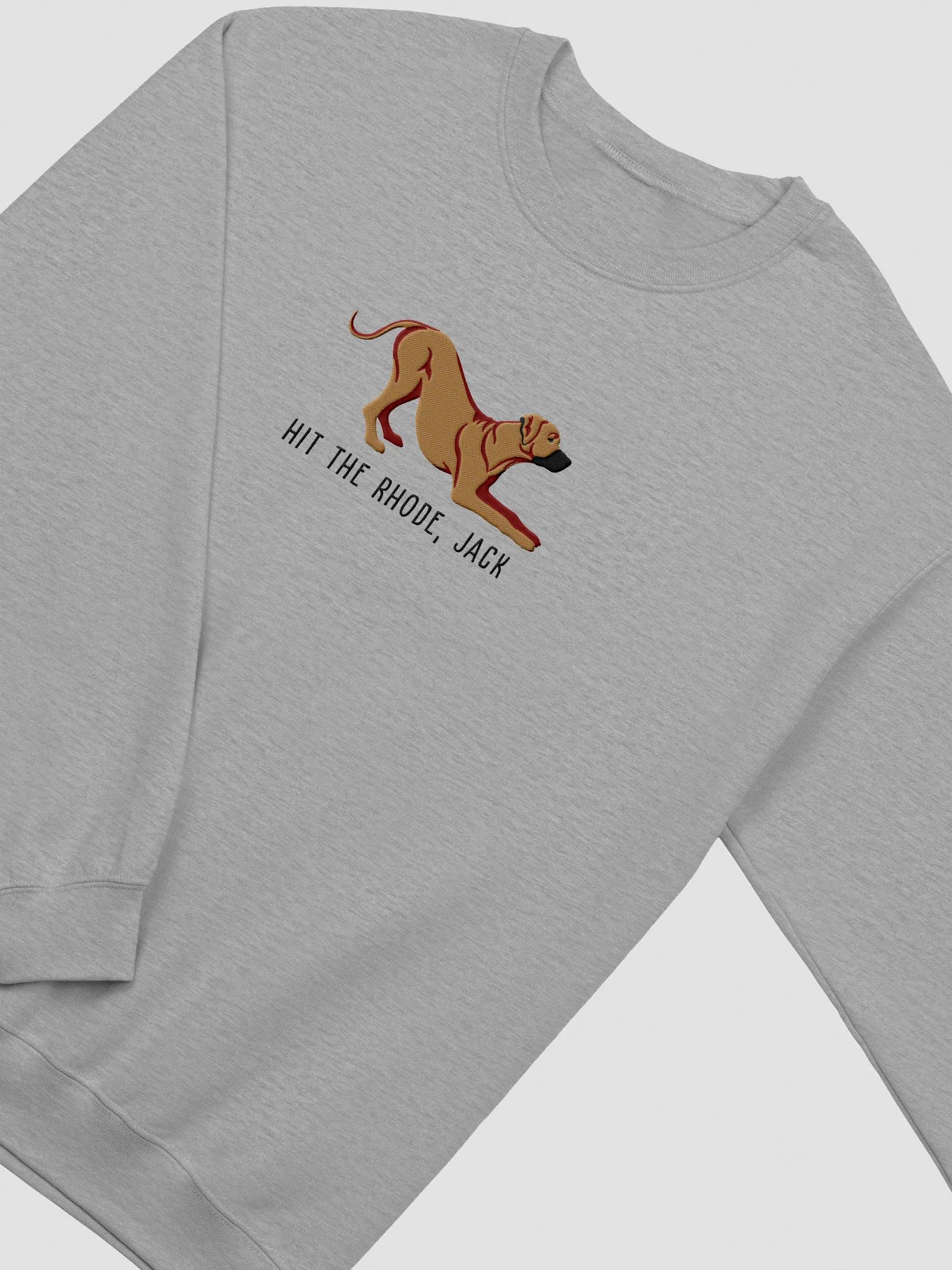 Hit the Rhode, Jack Sweatshirt (Embroidered) of a Rhodesian Ridgeback(Tan) product image (6)