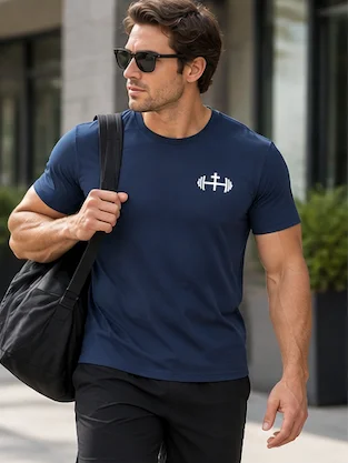 His House Mens Performance Crew Collar T-Shirt -White Logo by His House