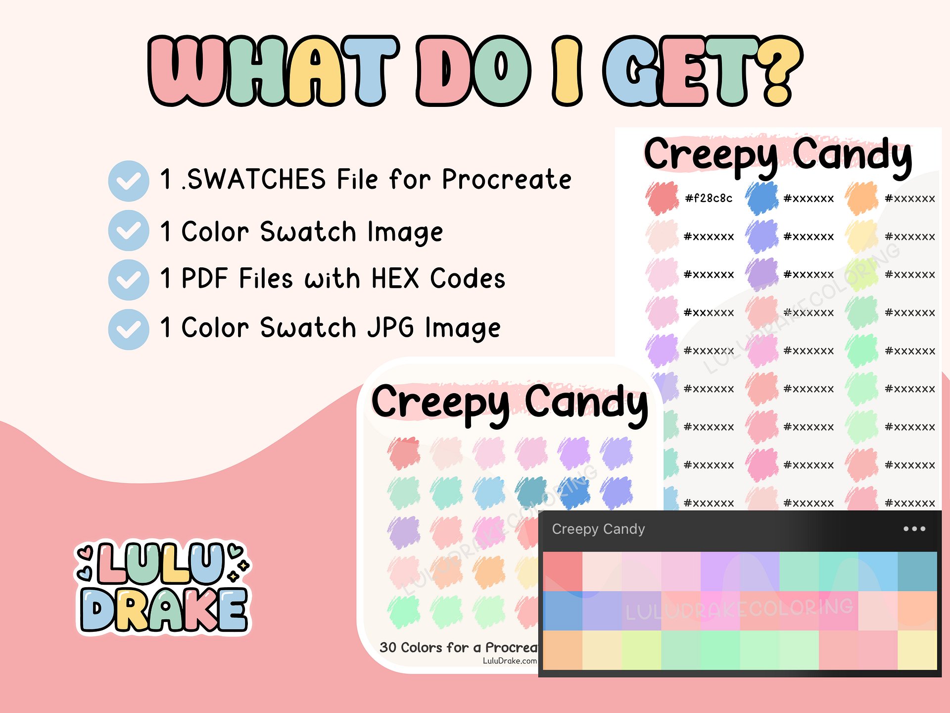 Creppy Candy Procreate Color Palette with HEX Codes ★ DIGITAL ★ product image (5)