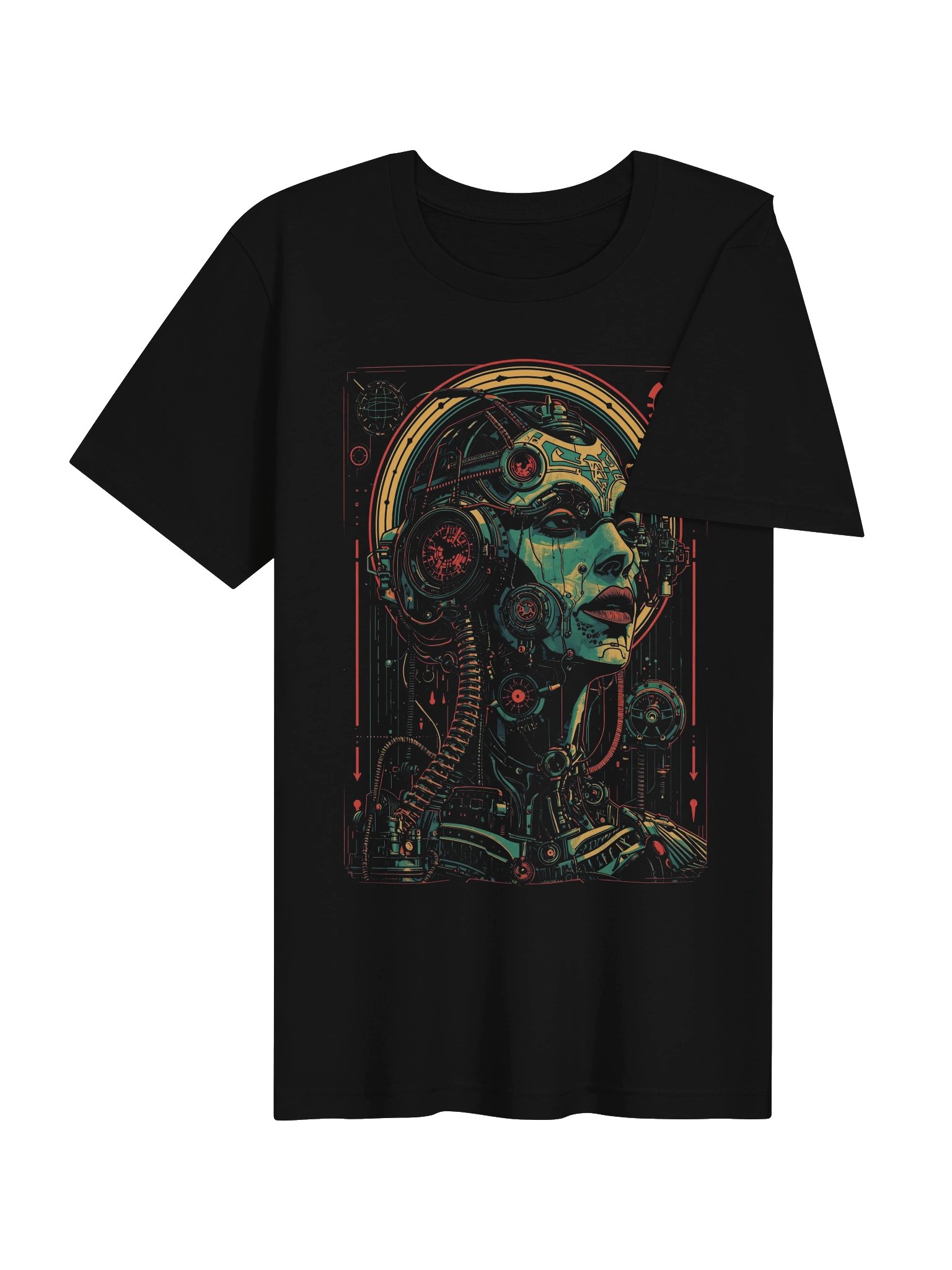 Neon Cybernetic Portrait Lightweight T-shirt product image (7)