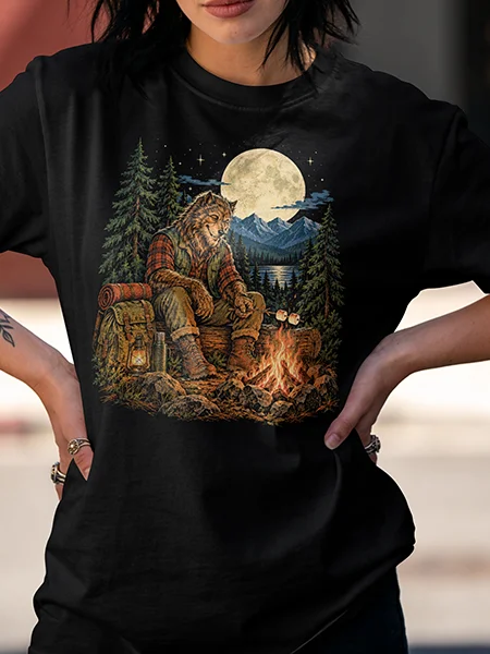Wolfman Campout — Monsters Off Duty Tee product image (4)