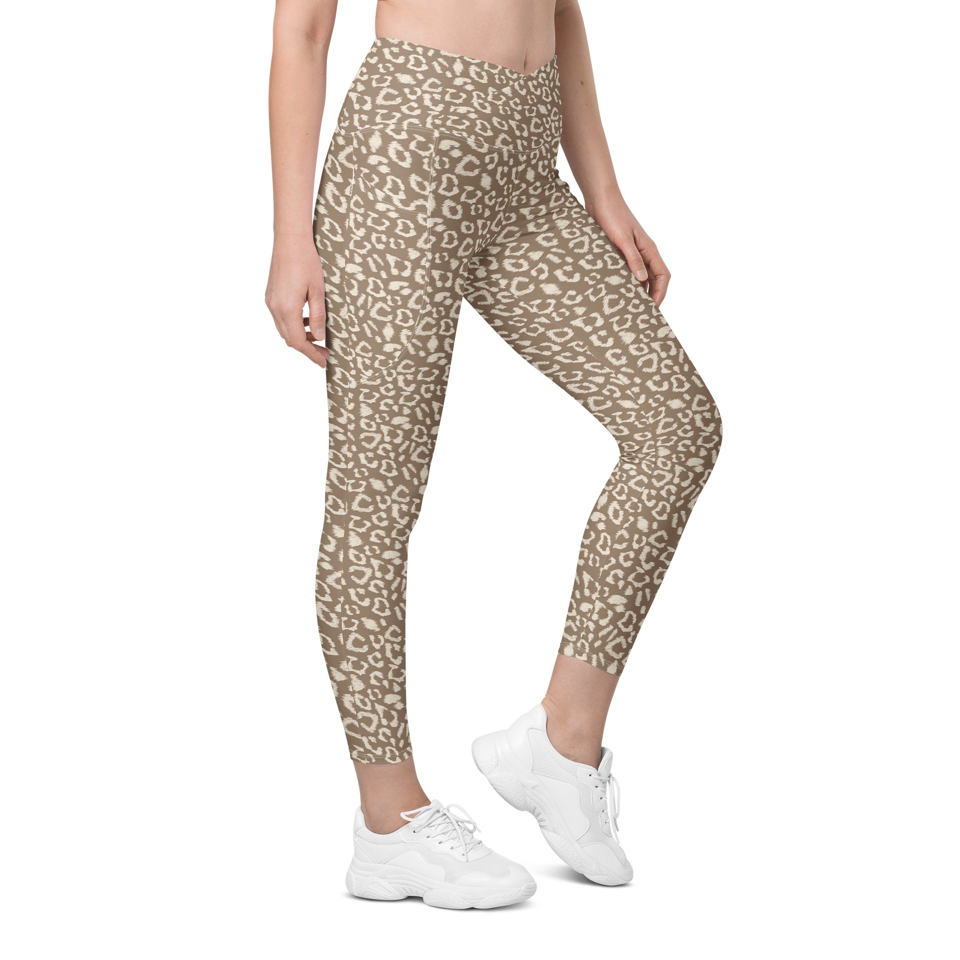 Comfortable Crossover Leggings with Bold Leopard Print product image (4)