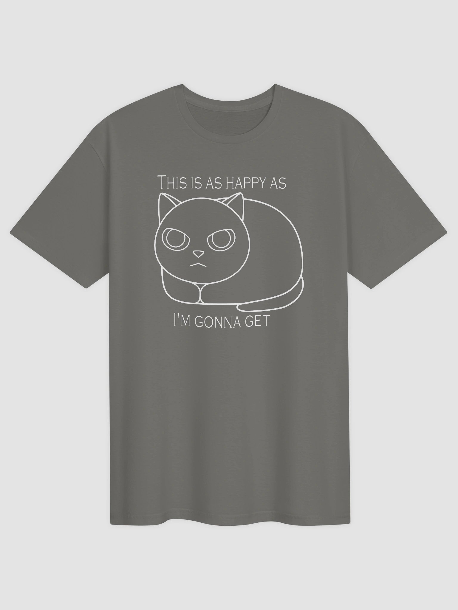 Happy Grumpy Cat (White Print) - Unisex Adult Super Soft Lightweight T-shirt product image (1)