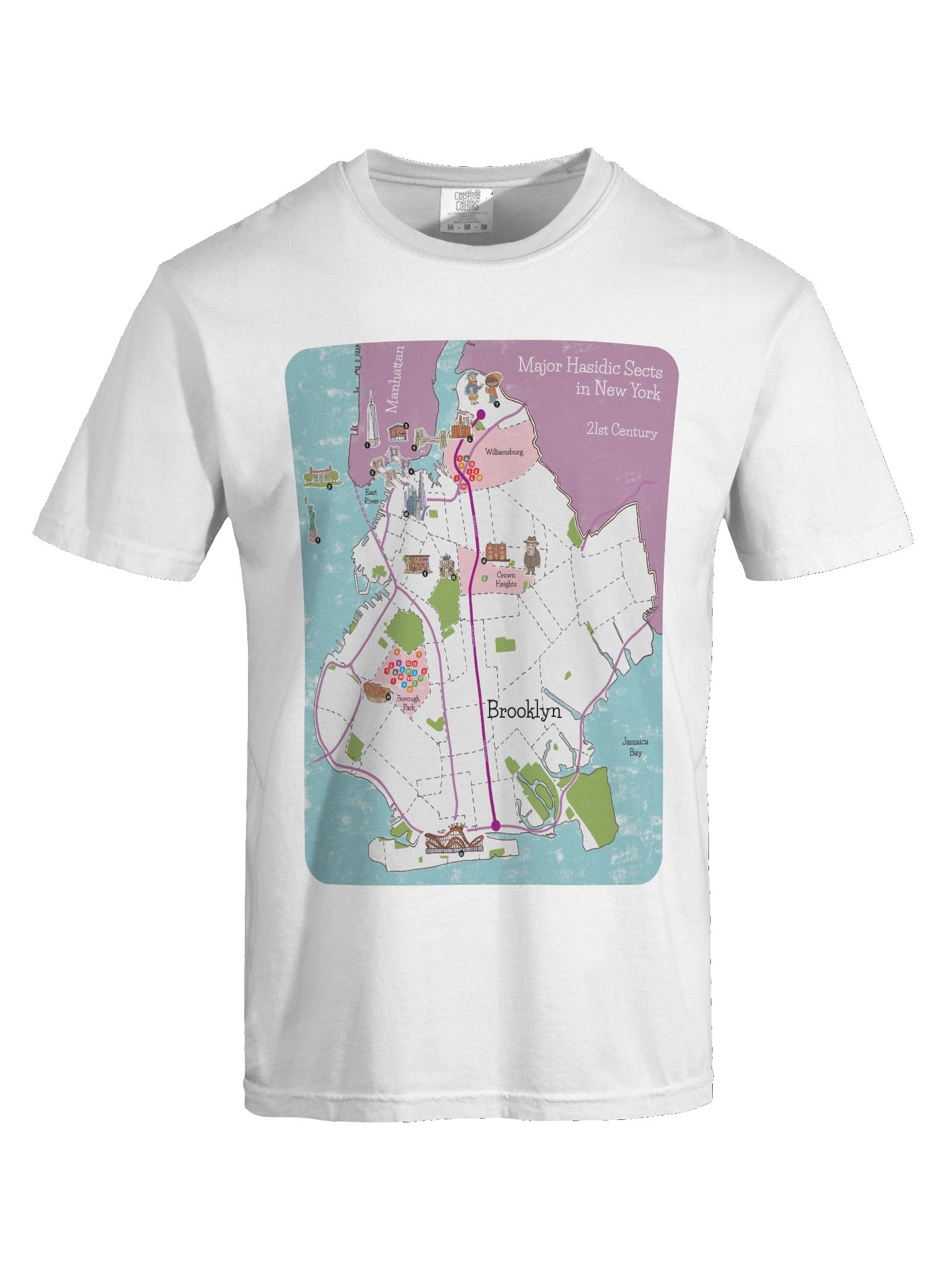 Hasidic Sects of NY Map Tee product image (3)