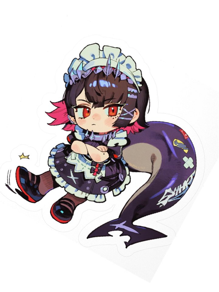 Impatient Shark Maid Girl Chibi Sticker product image (2)