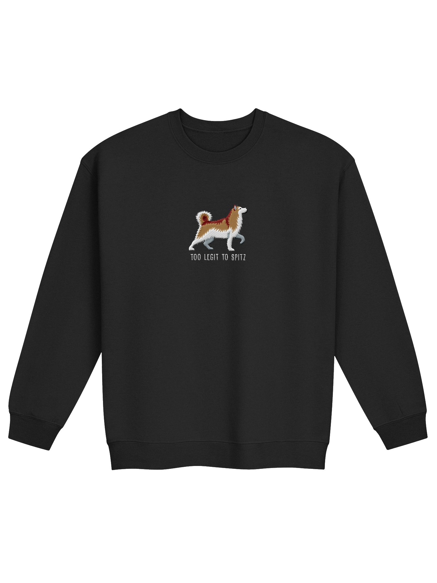Too Legit to Spitz Sweatshirt (Embroidered) of an Alaskan Malamute(Brown & White) product image (4)