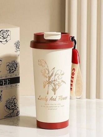 Luxury Lily of the Valley Thermal Mug - Stainless Steel Travel Cup Gift Set product image (2)