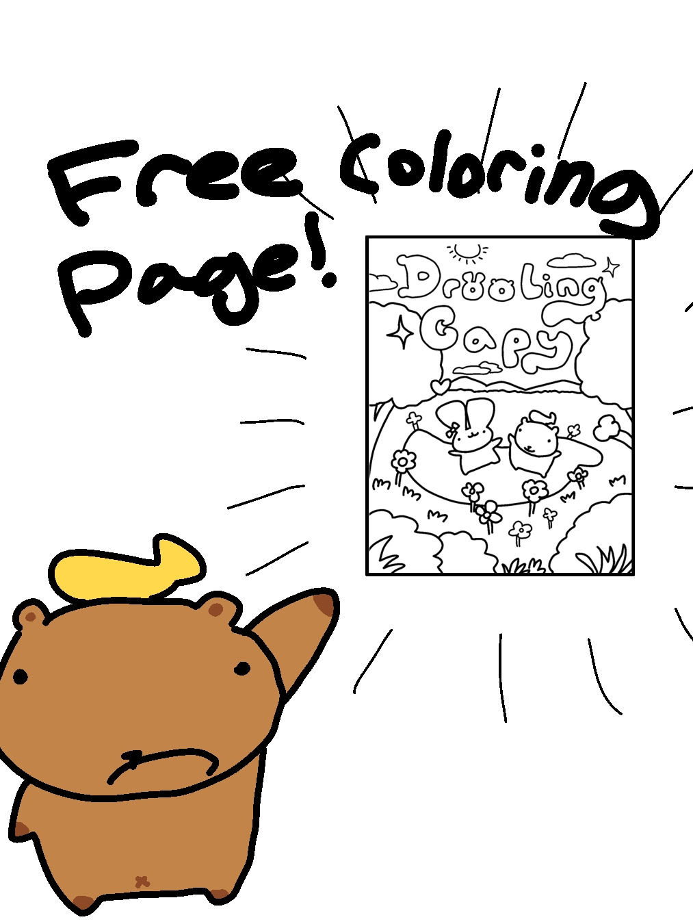 FREE Drooling Capy Coloring Page! | Droolingcapy