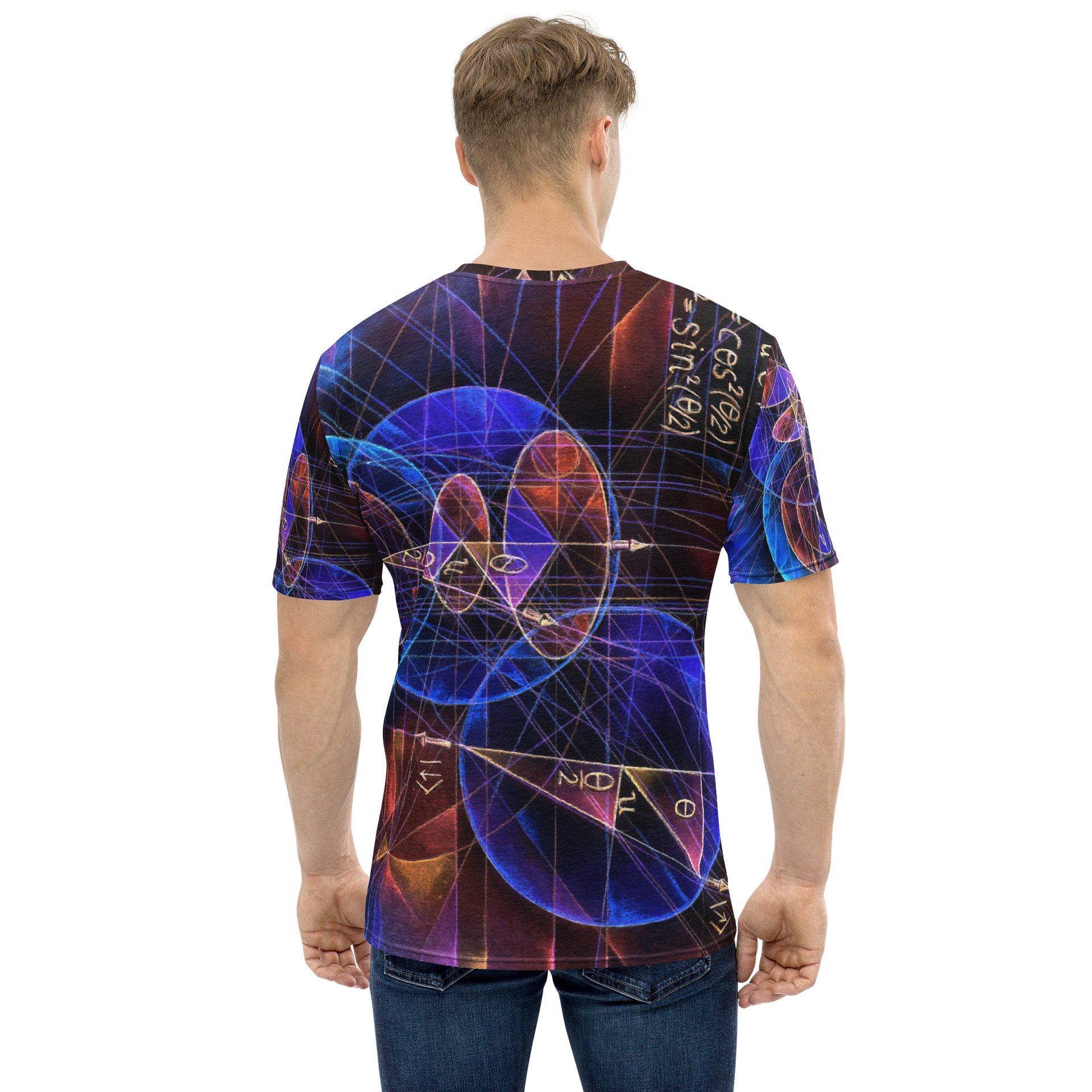 Spinning Projection - Quantum Physics Negative Art Men's Crew Neck T-Shirt product image (2)