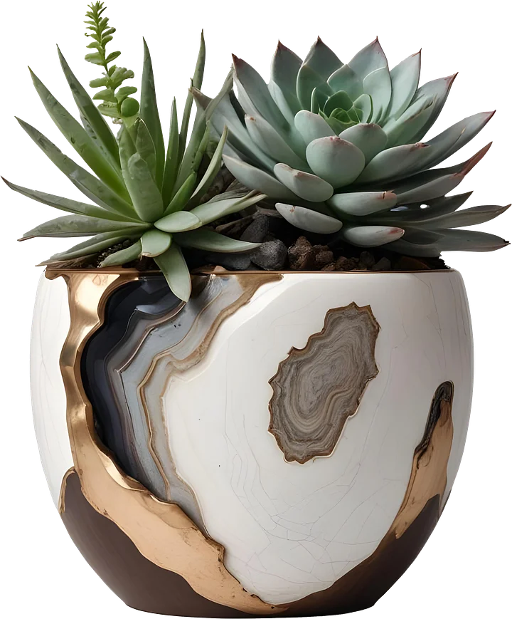 Earthly Symphony – Boho Chic Pot with Plant PNG product image (1)