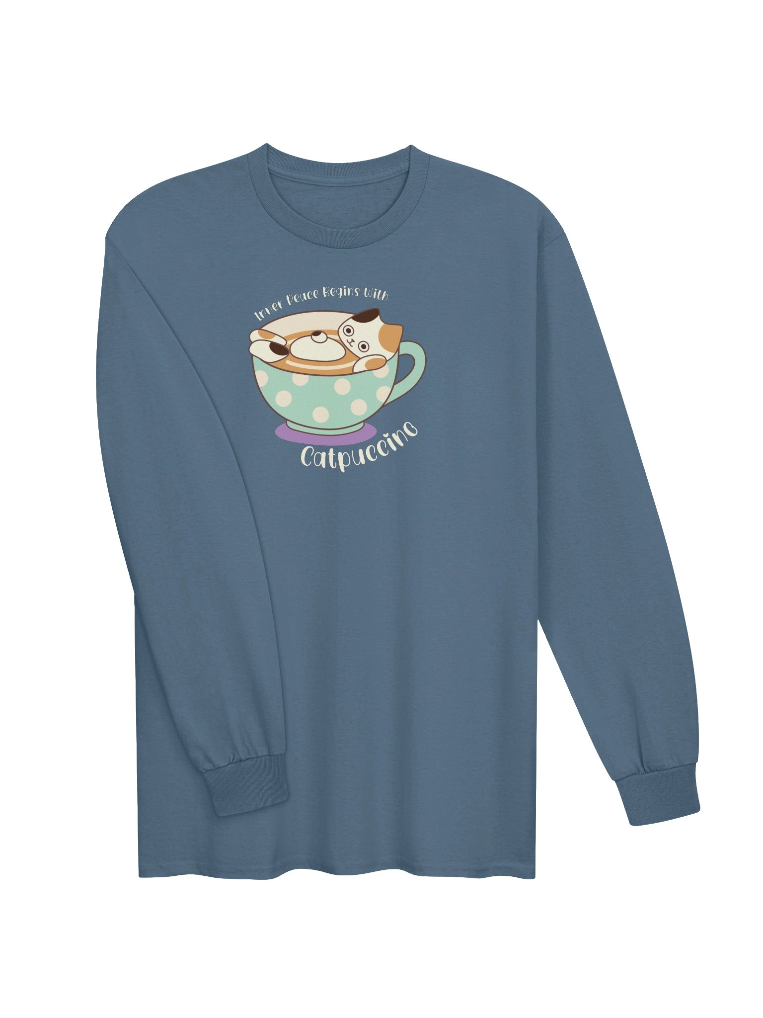 Catpuccino Cat - Unisex Adult Long Sleeve T-shirt product image (2)
