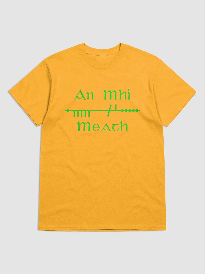 Meath/An MhÍ Scholastic style Ogham gold printed T-shirt product image (1)