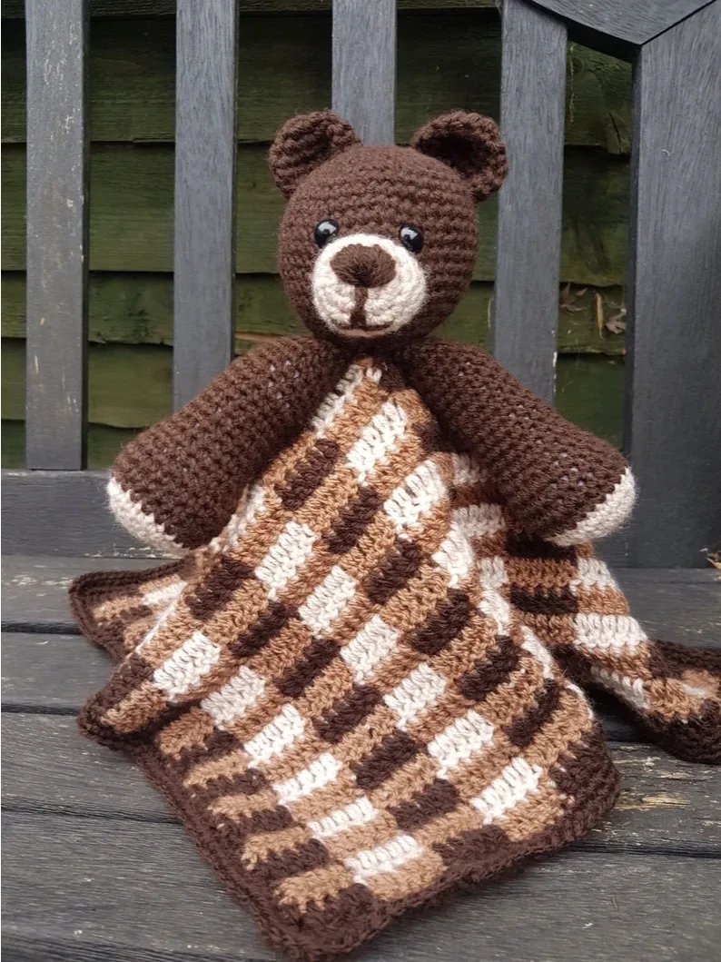 Crochet Bear Lovey Pattern, Baby Security Blanket PDF Pattern - Crafting Happiness product image (4)