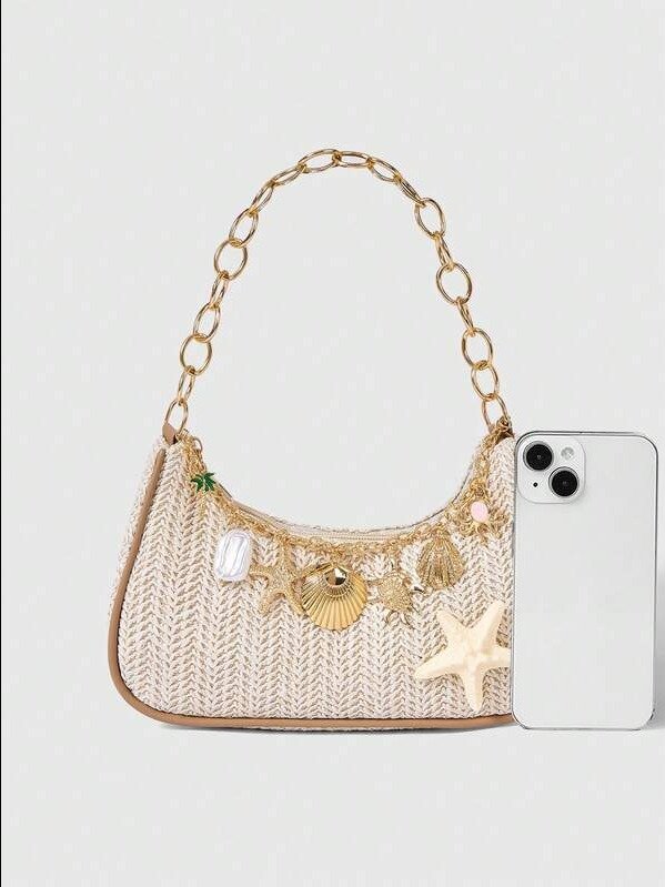 ADLEST | Fairycore Starfish & Shell Woven Beach Bag product image (2)