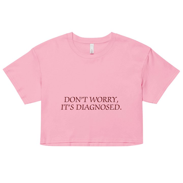 DW, IT'S DIAGNOSED (#6D1616) printed cotton crop top product image (1)