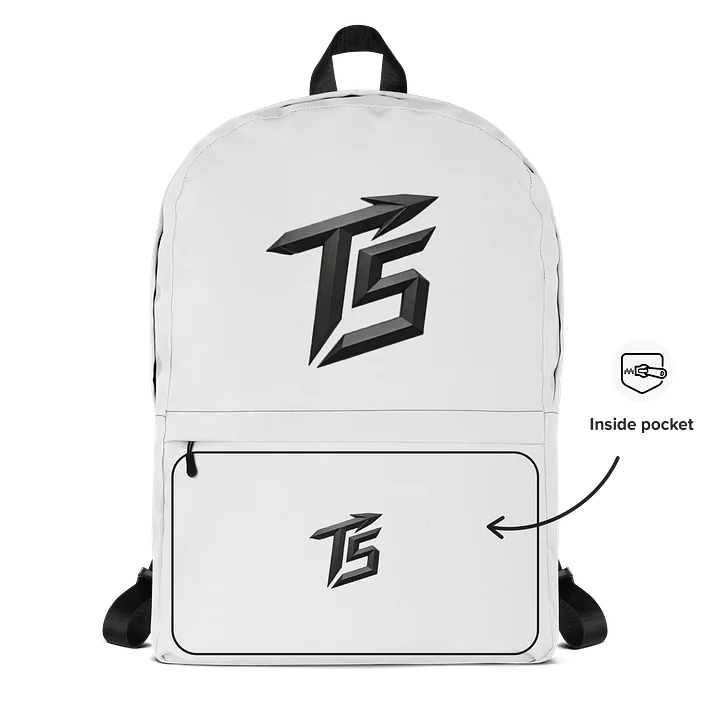 Trigga5Trey T5 White Backpack (Black Logo) product image (2)