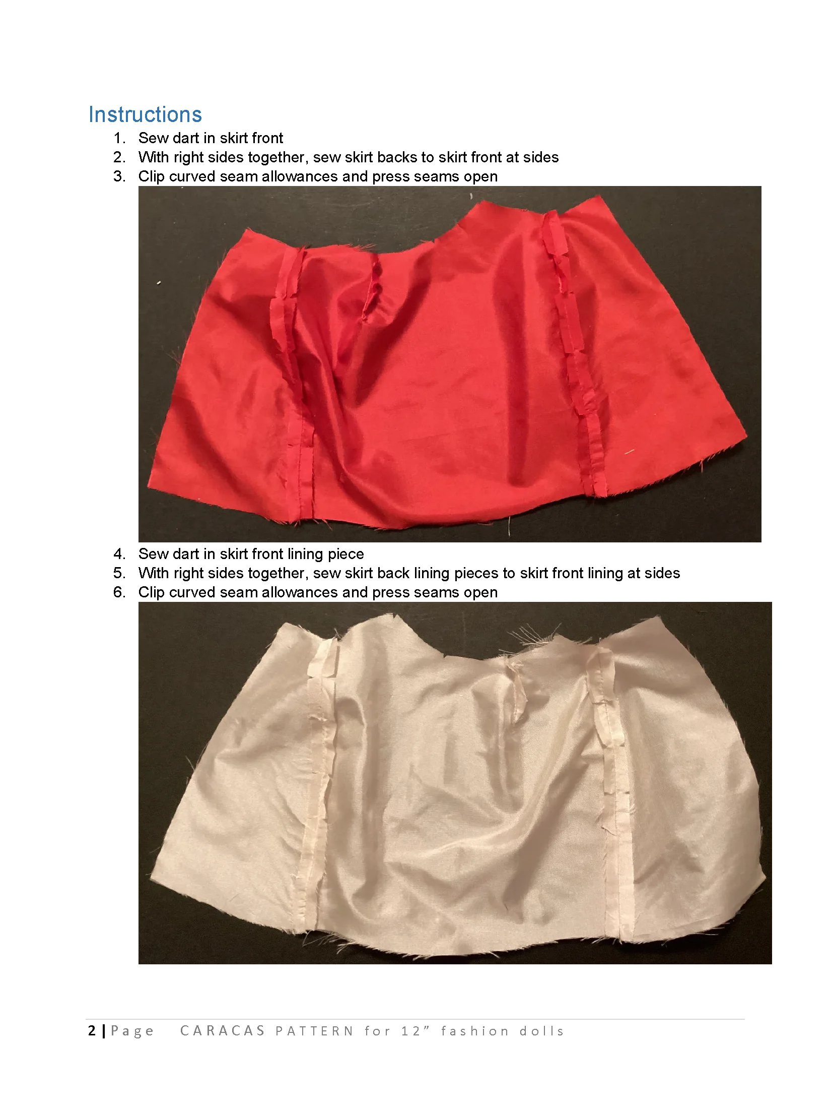 Caracas sewing pattern for 12" fashion dolls product image (3)