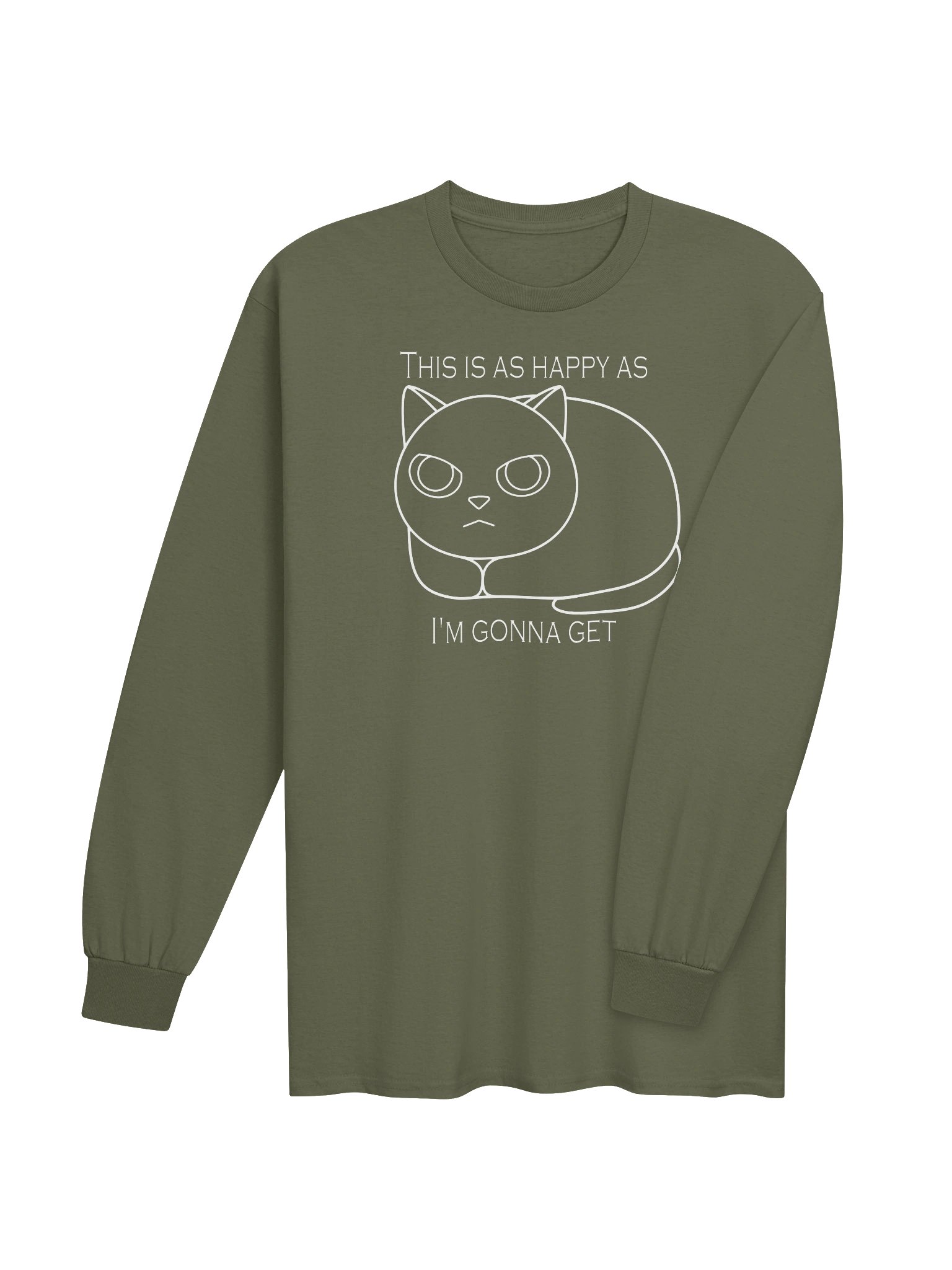 Happy Grumpy Cat - Unisex Adult Long Sleeve T-shirt product image (3)