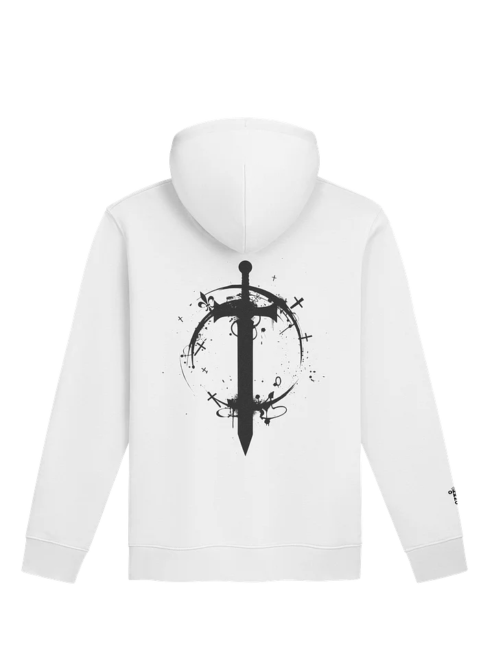ONE KING Crusader Silhouette 100% Organic Cotton Premium Street Hoodie with embroidered sleeve logo product image (1)