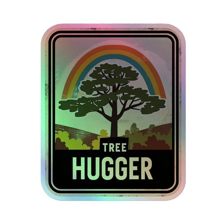 Rainbow Tree Hugger Holographic Sticker product image (2)