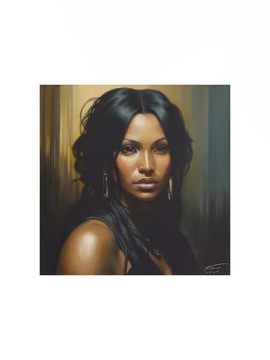 JULIA: Melancholic Portrait Painting (10x10 Print) product image (1)