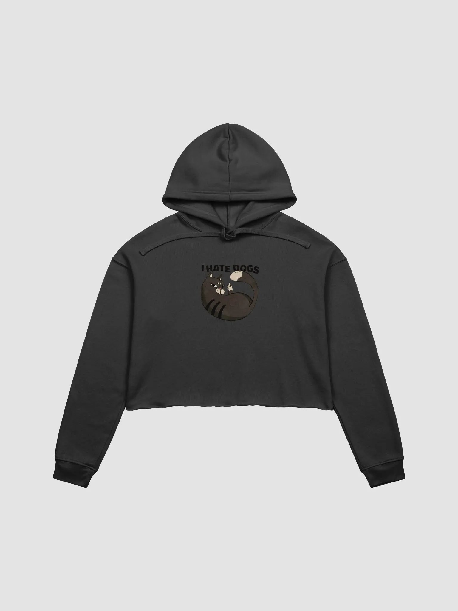 I Hate Dogs Crop Hoodie product image (1)